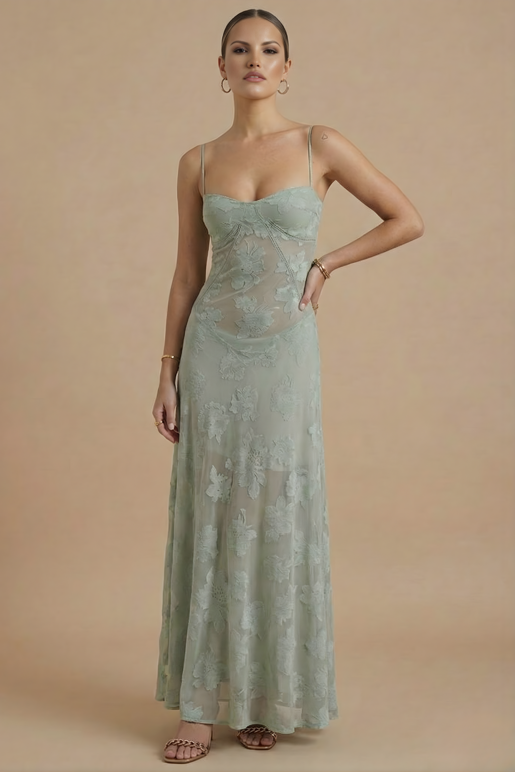 Dames Maxi Jurk Met Bloemenprint En Dunne Bandjes