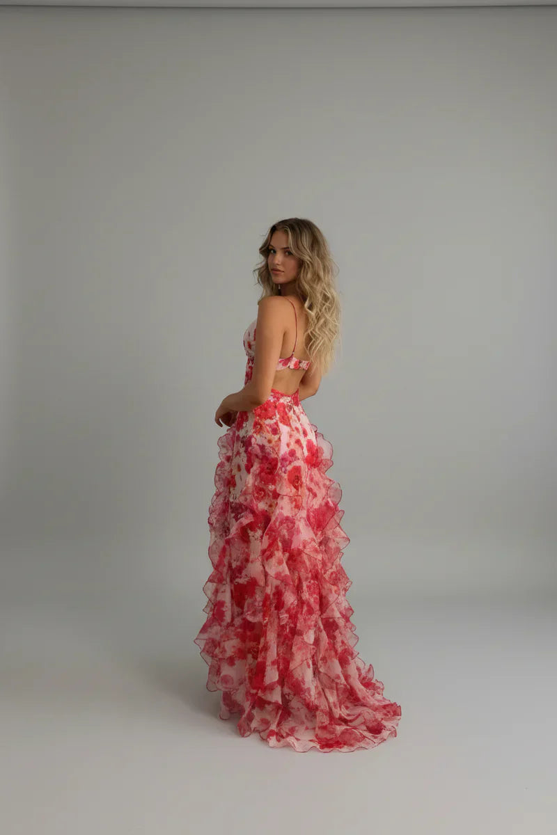 Boheemse maxi-jurk met bloemenprint