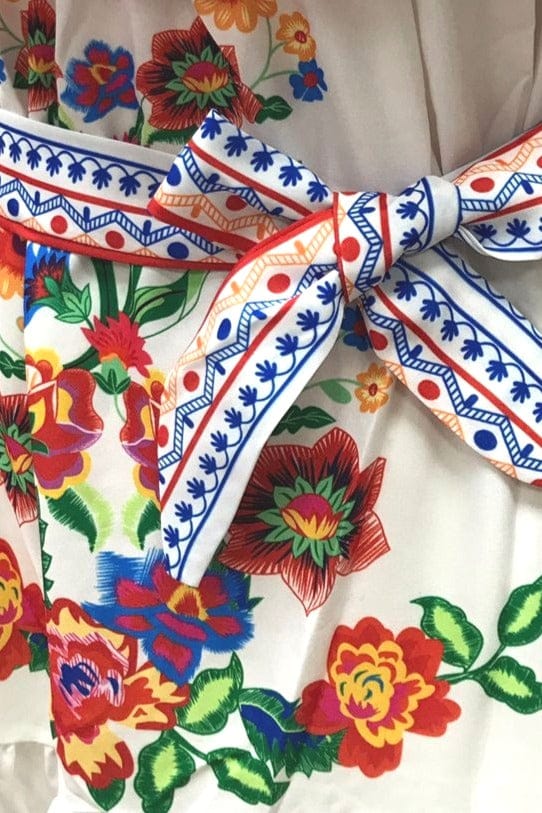 Dames Maxi Jurk Off Shoulder Met Ruches En Bloemenprint