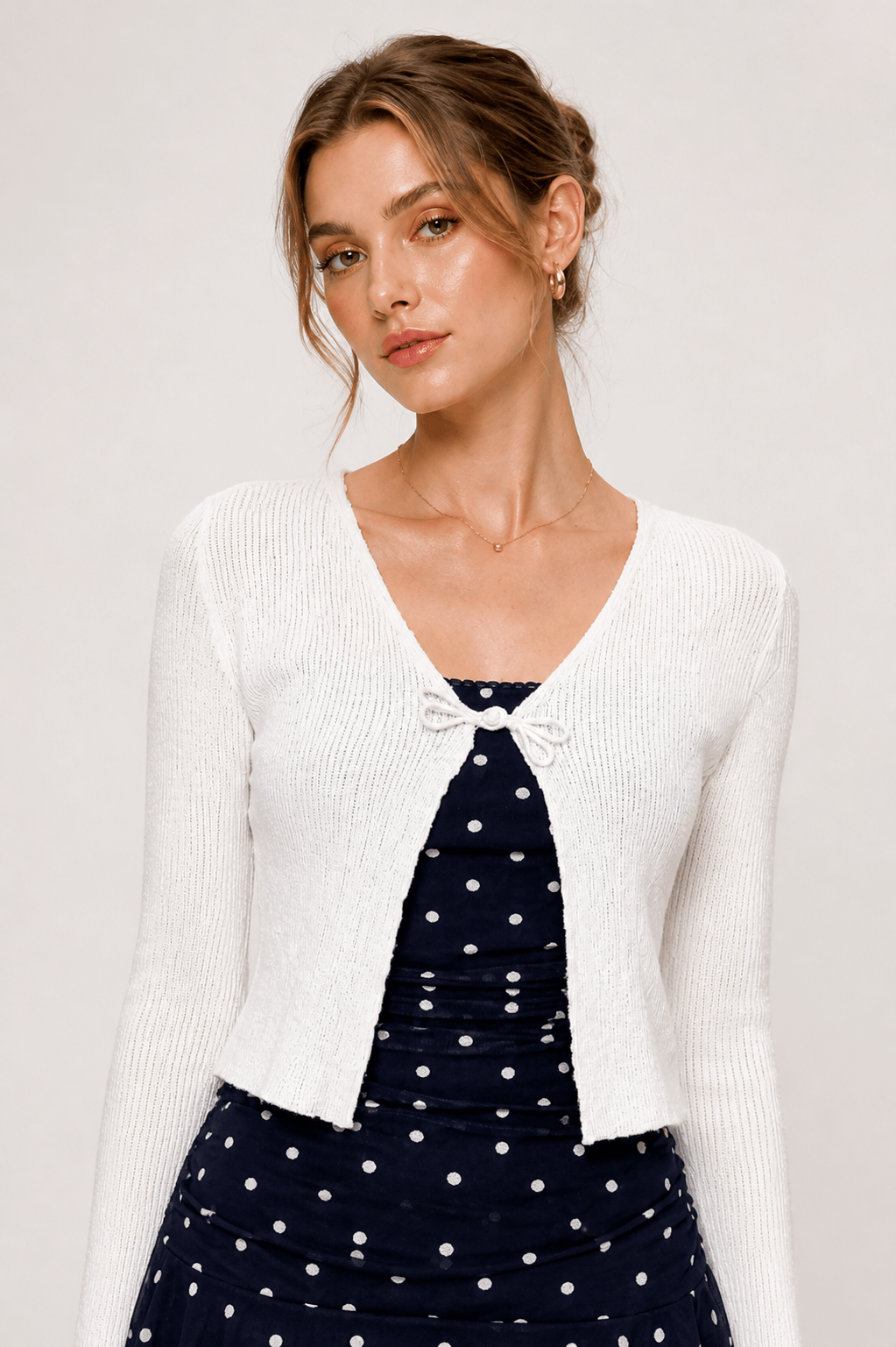 Dames Ribgebreid Kort Vest Met V Hals