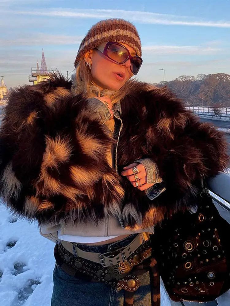 Dierenprint Faux Fur Coat
