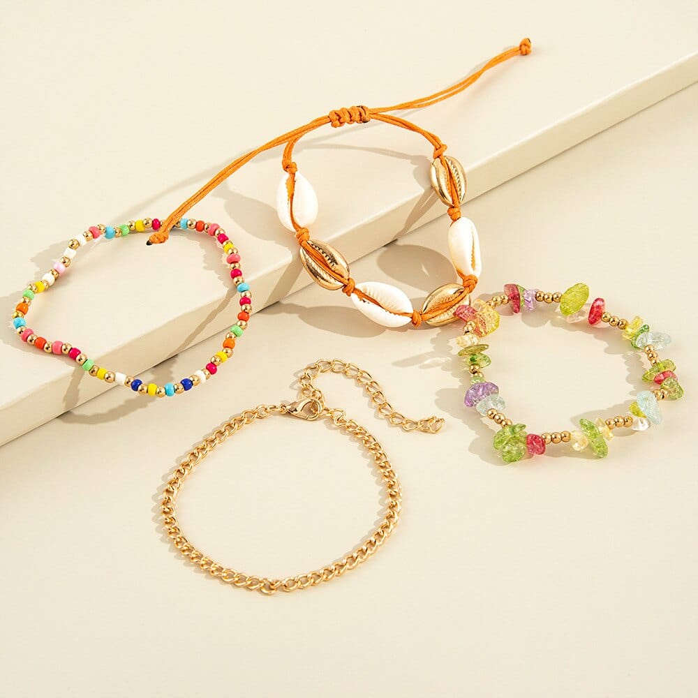 Kleurrijke Ibiza Armbanden Set Met Schelpjes