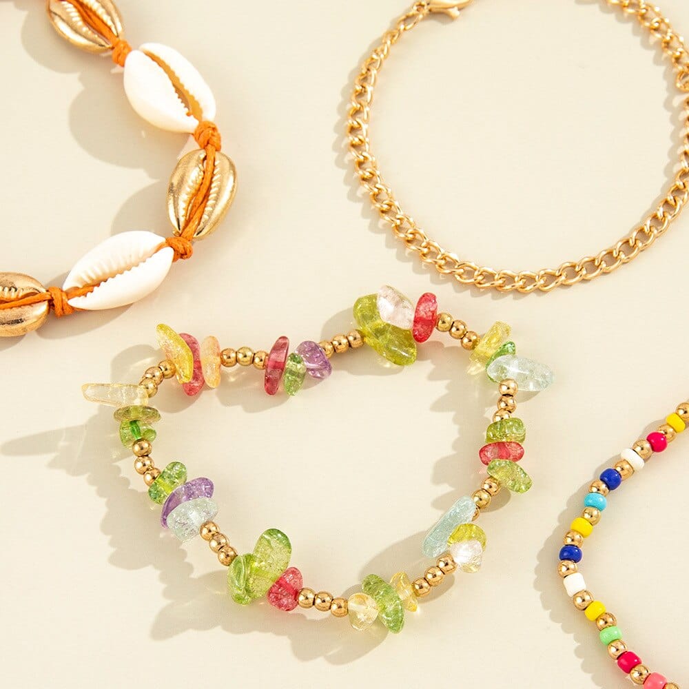 Kleurrijke Ibiza Armbanden Set Met Schelpjes