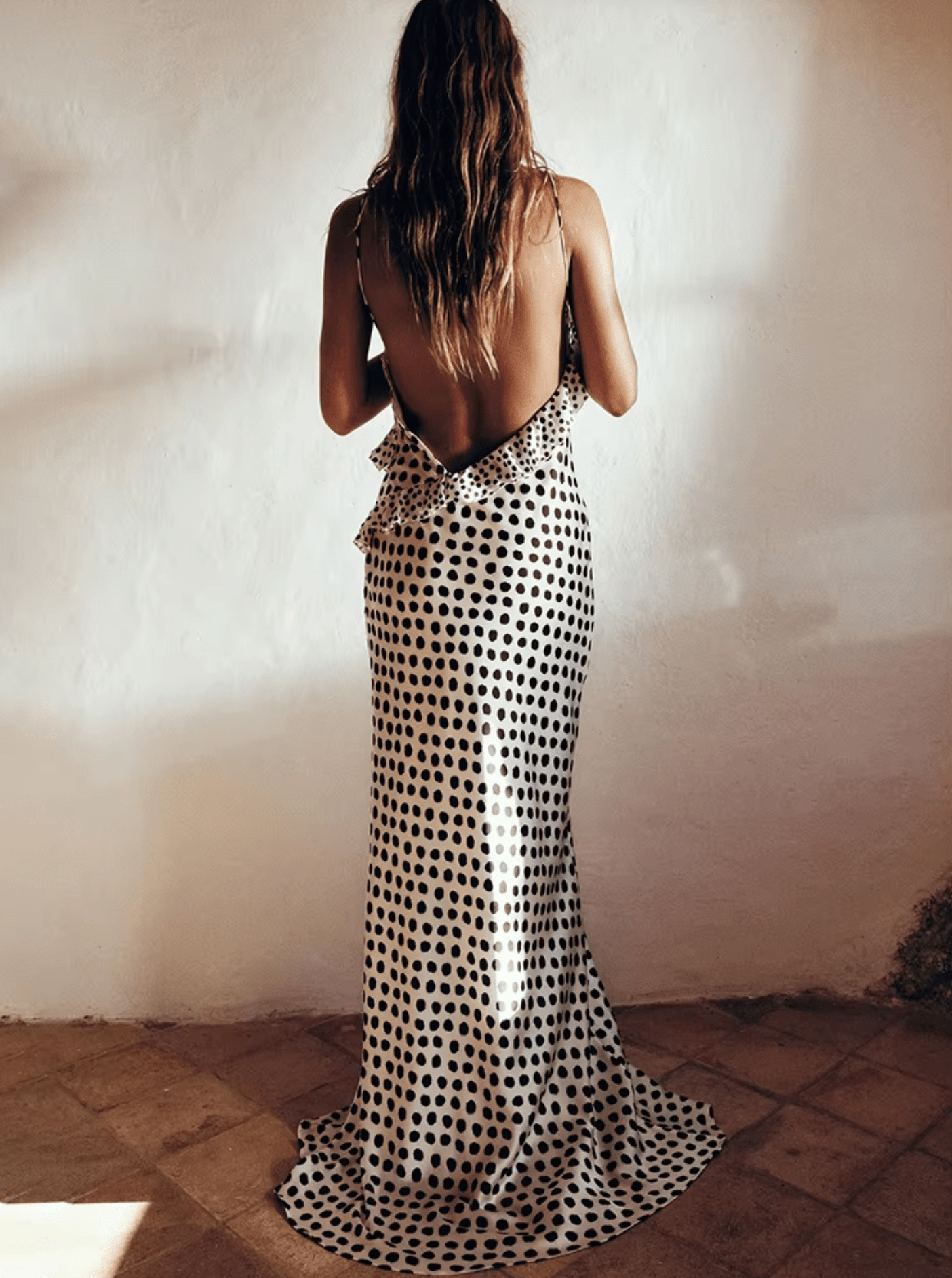 Maxi Jurk Met Zwart-Witte Stippen