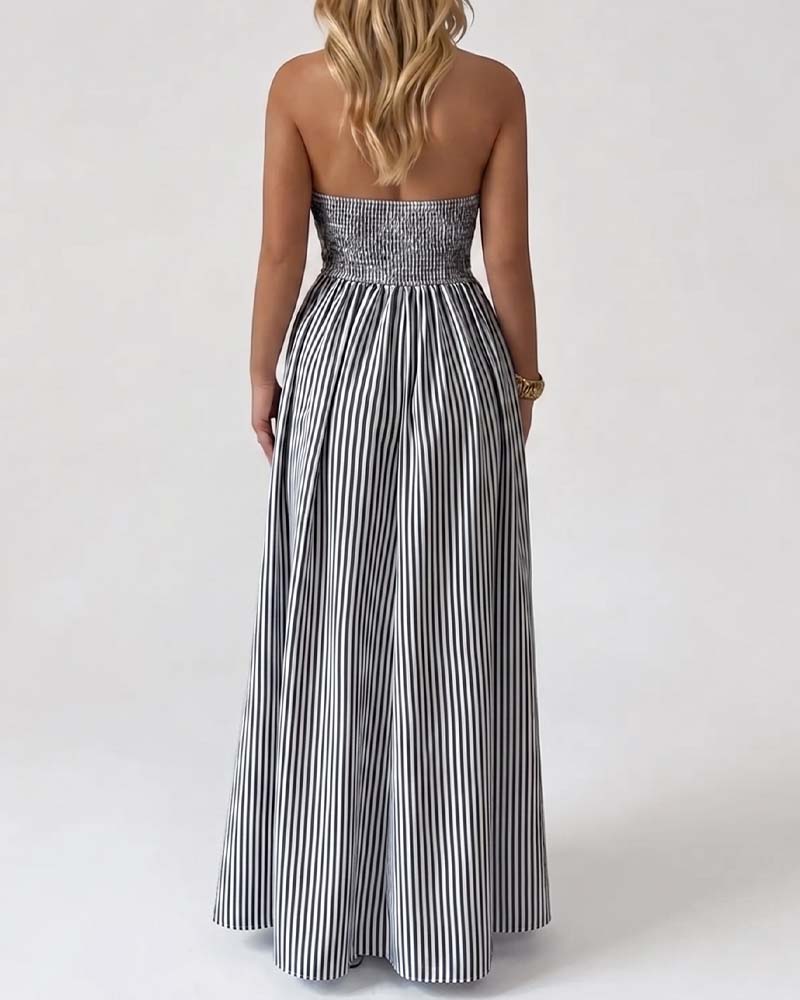 Elegante gestreepte maxi jurk voor dames in een casual look
