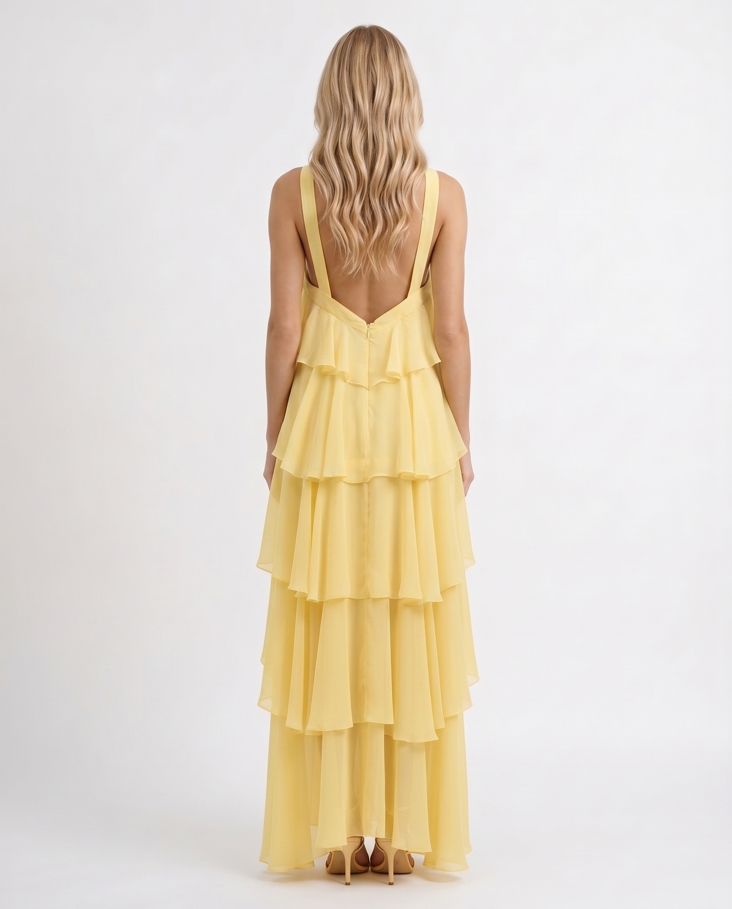 Mouwloze Maxi Jurk met Bloemenprint en Halternek voor Dames
