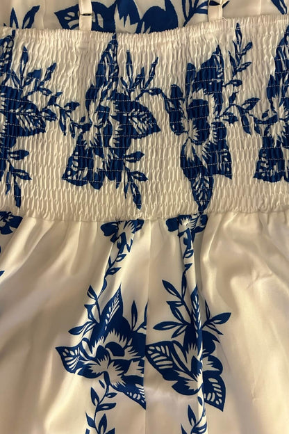 Polyester Midi Jurk met Spaghettibandjes Blauw