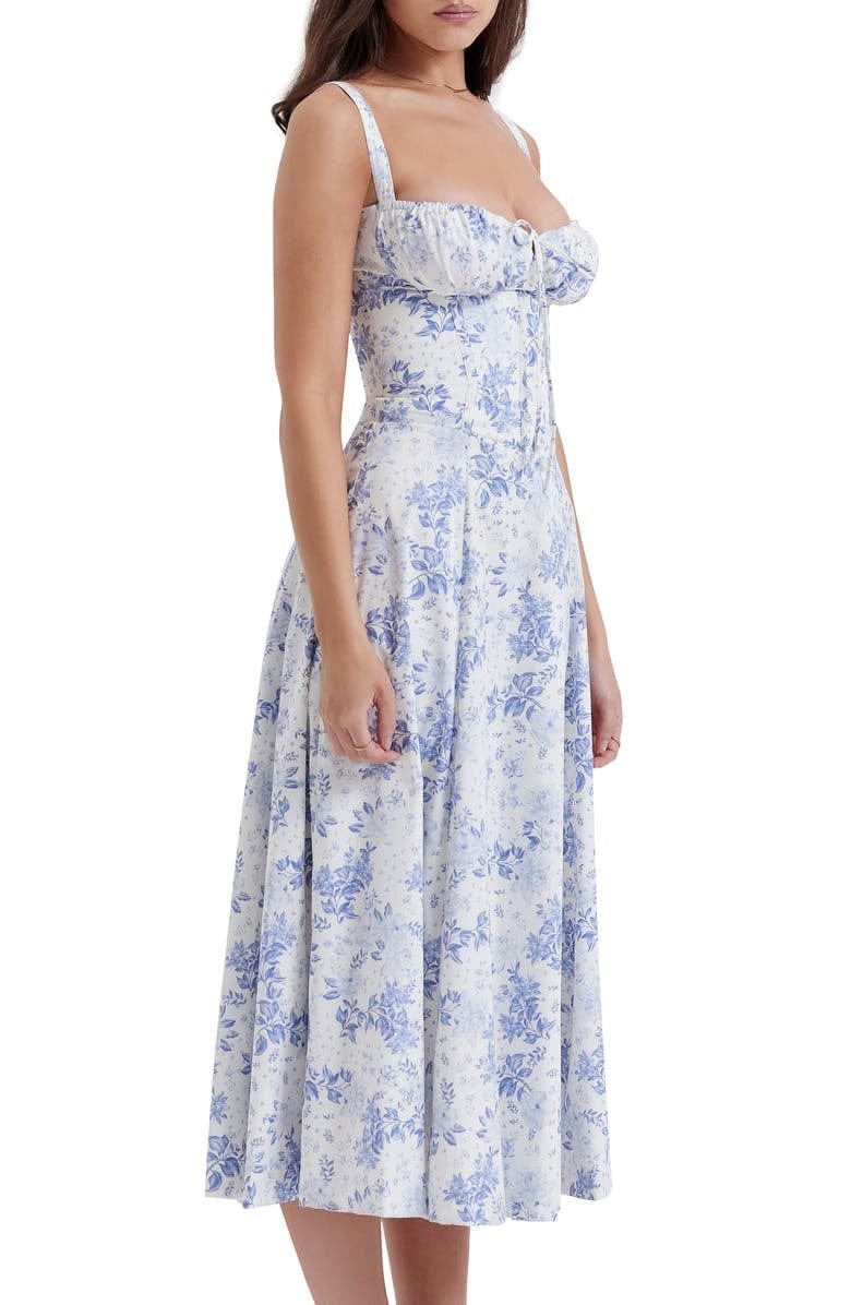 Bodycon jurk met bloemenprint en bustier