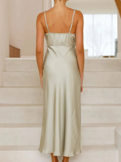 Satin Asymmetrische Midi Jurk