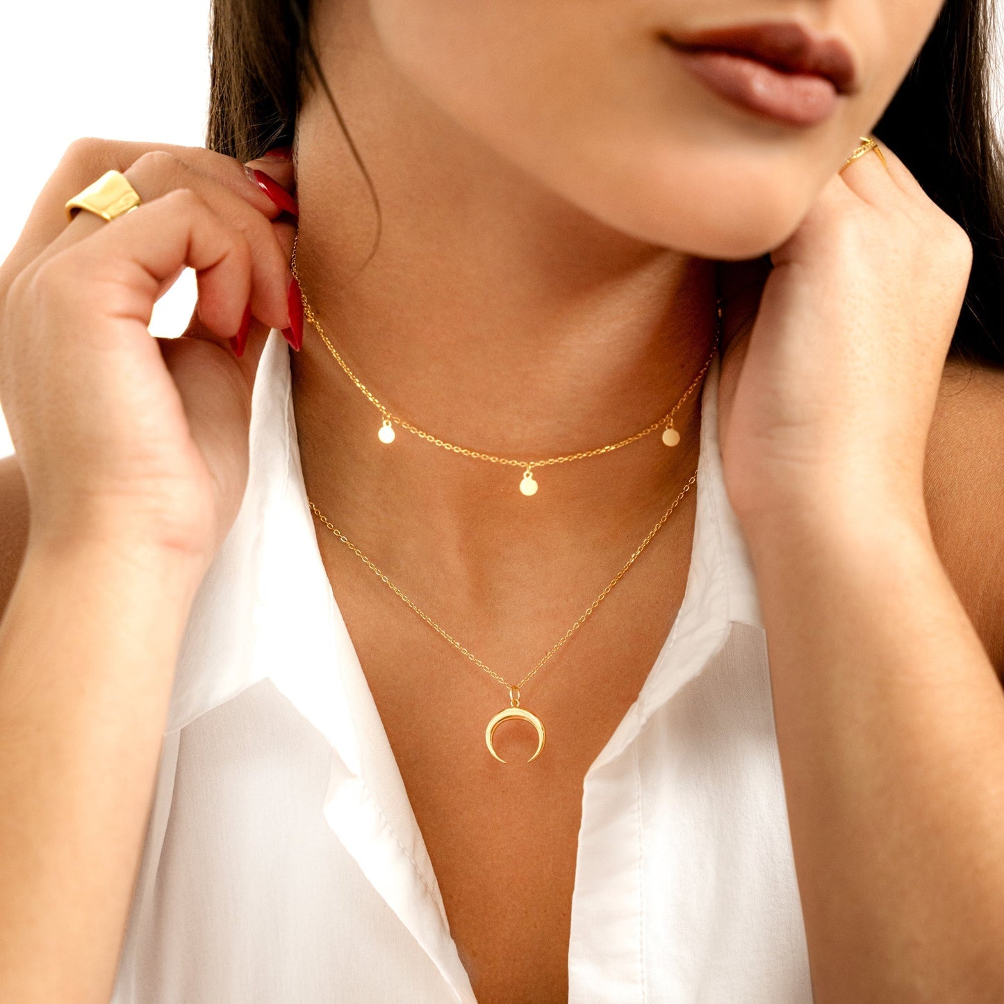 Dames Delicate Cirkel Hanger Zilveren Ketting