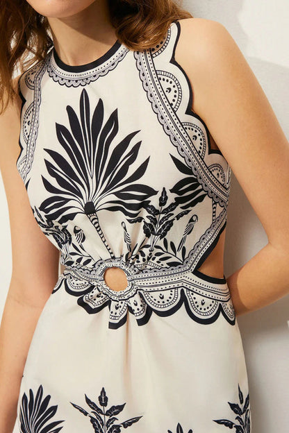 Elegante maxi jurk voor dames met bloemenmotief en mouwloos ontwerp