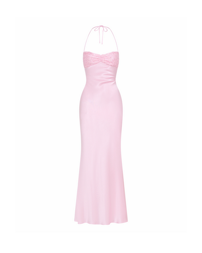 Maxi jurk voor dames met halterhals in stijlvolle look