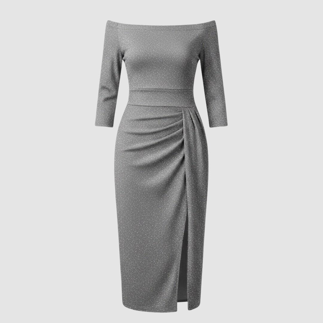 Dames Satijnen Off Shoulder Maxi Jurk Voor Bruiloft