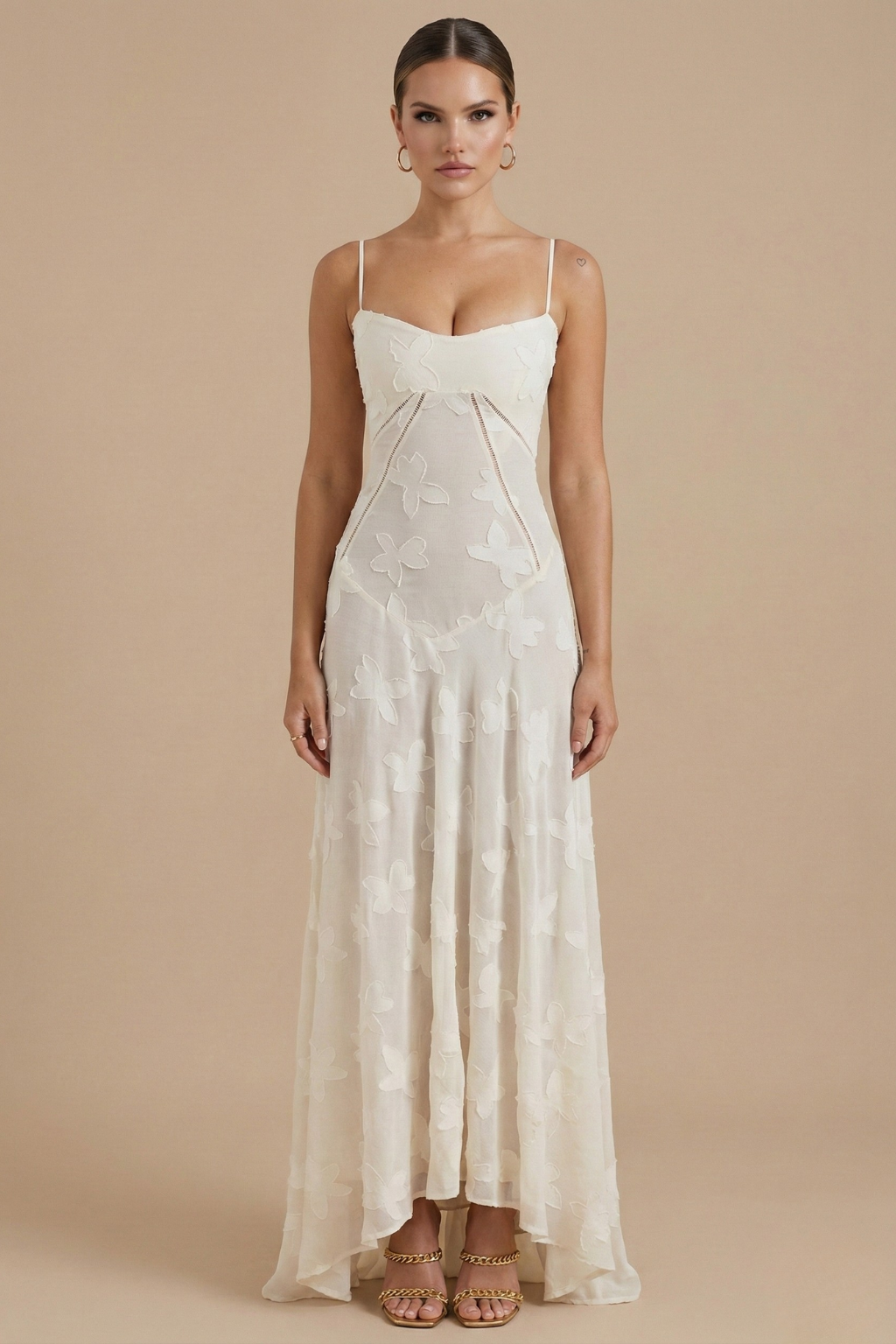 Dames Maxi Jurk Met Bloemenprint En Dunne Bandjes