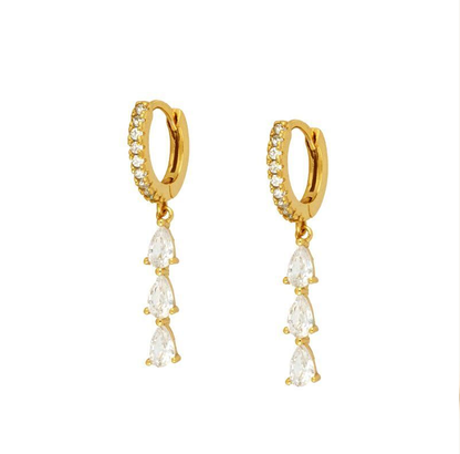 Dames Zilveren Oorbellen Set Met Hoops En Hangers