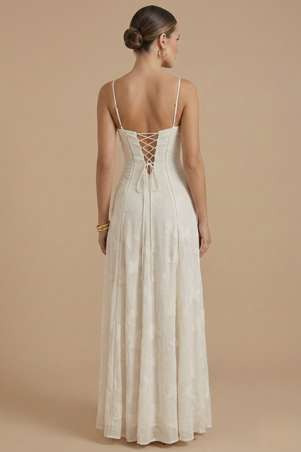 Maxi jurk met smalle schouderbandjes