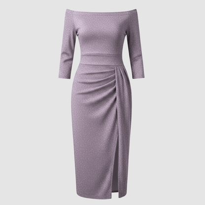 Dames Satijnen Off Shoulder Maxi Jurk Voor Bruiloft