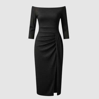 Dames Satijnen Off Shoulder Maxi Jurk Voor Bruiloft
