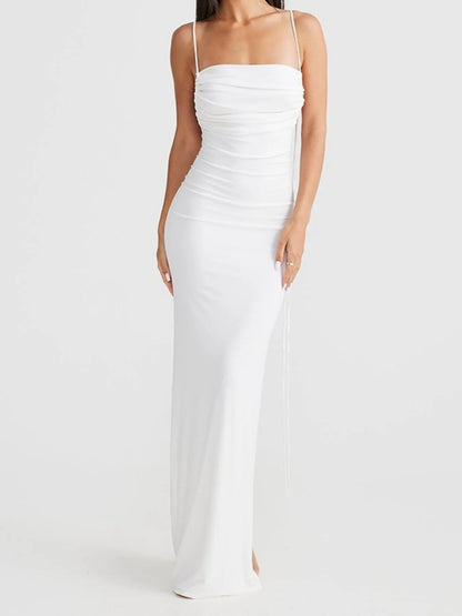 Dames Bodycon Maxi Jurk Met Open Rug