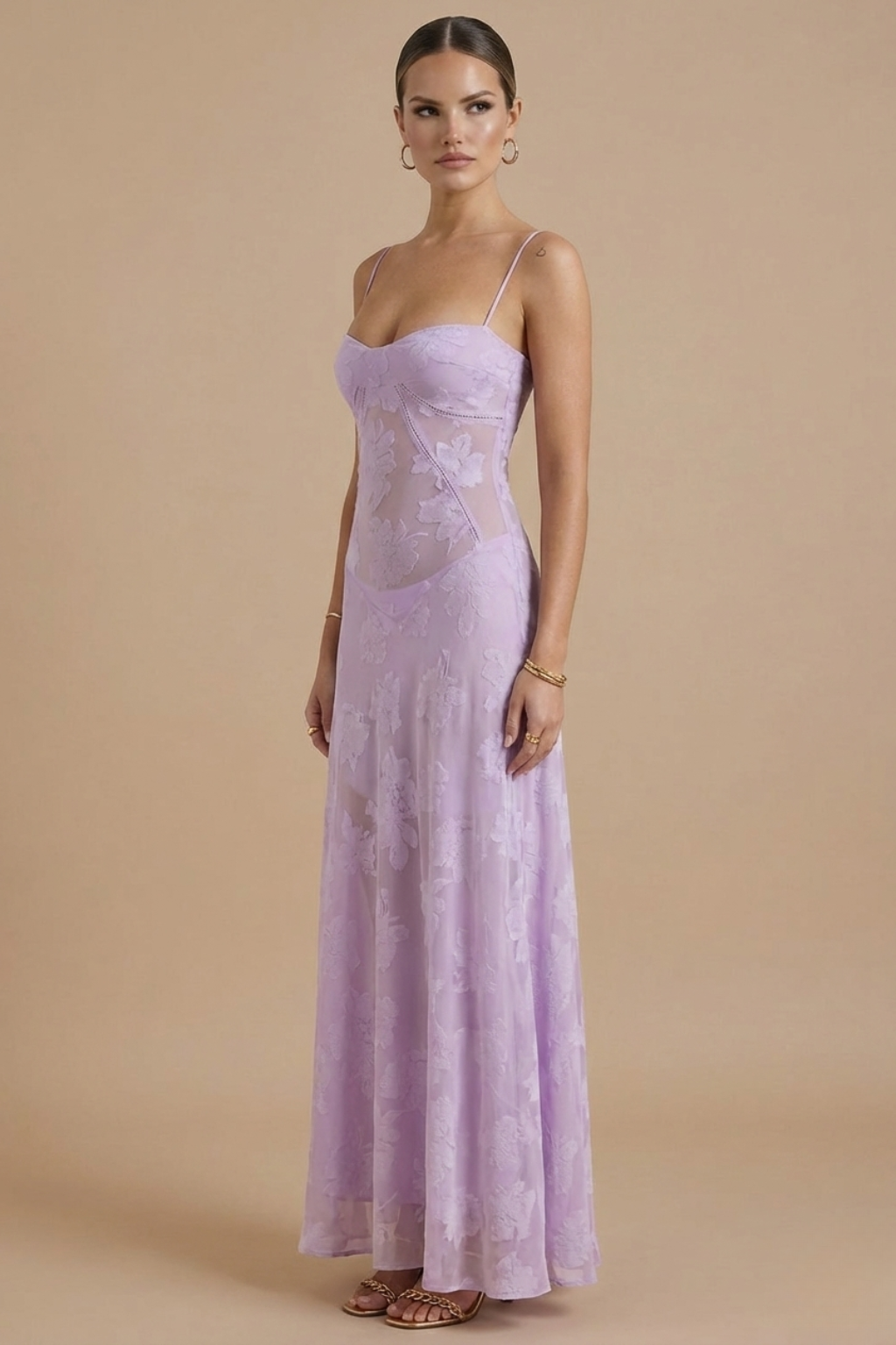 Dames Maxi Jurk Met Bloemenprint En Dunne Bandjes