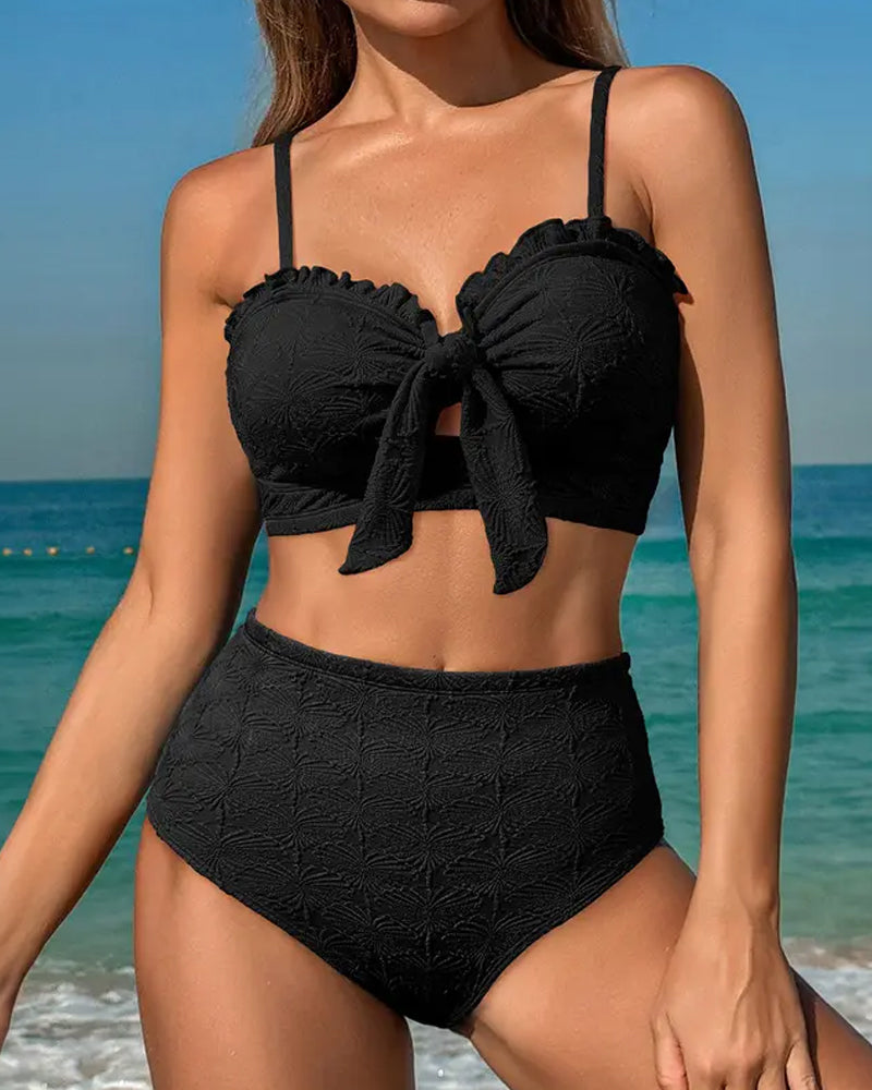 Dames bikini met knoopdetail en flatterende snit