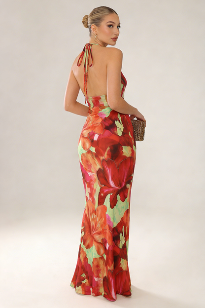 Maxi Jurk Tropische Bloemenprint Lichtgewicht Polyester