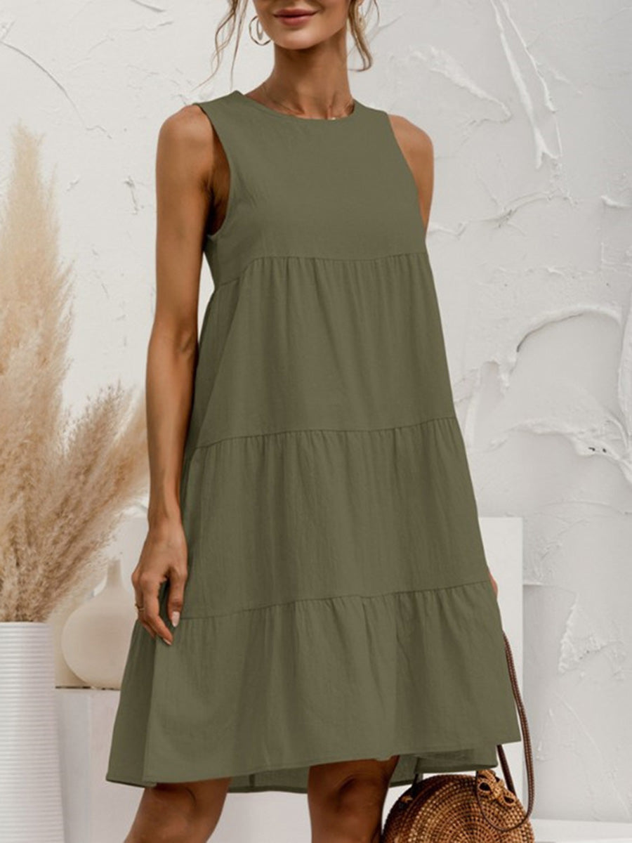 Damesjurk mini lengte met elegante plooien en comfortabele pasvorm