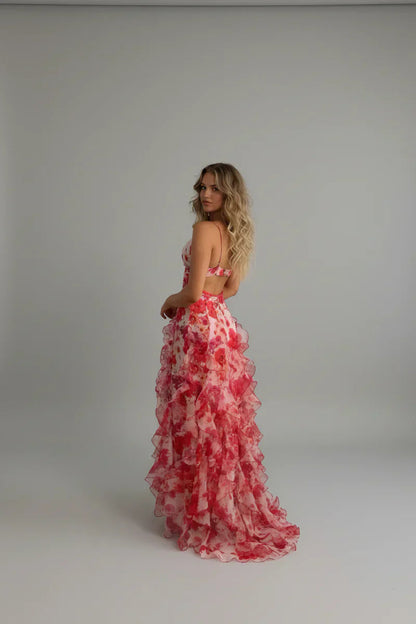 Boheemse maxi-jurk met bloemenprint