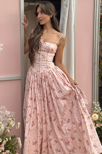 Dames maxi jurk met slanke pasvorm en cami-bandjes in elegante stijl