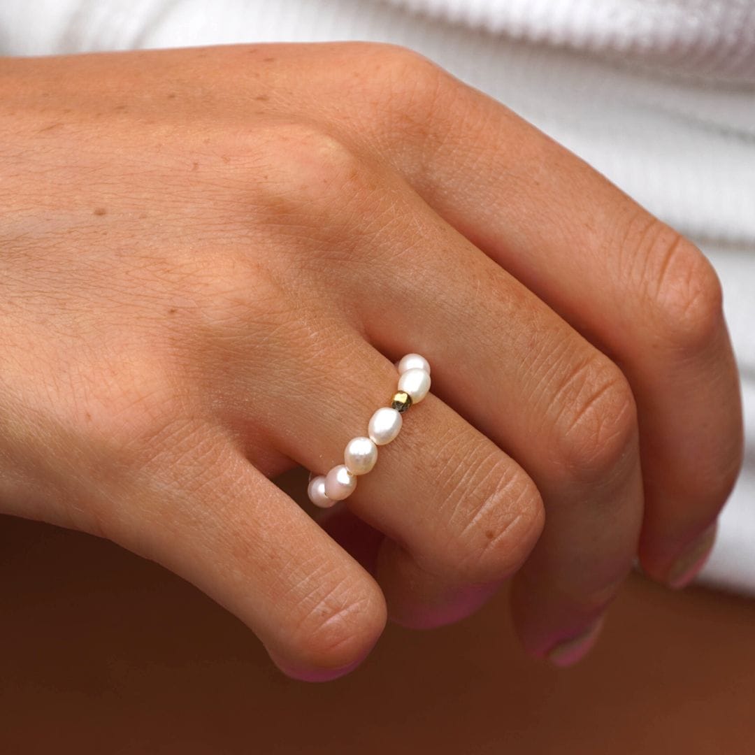 Zilveren Ring met Zoetwaterparel Dames Klassiek Ontwerp