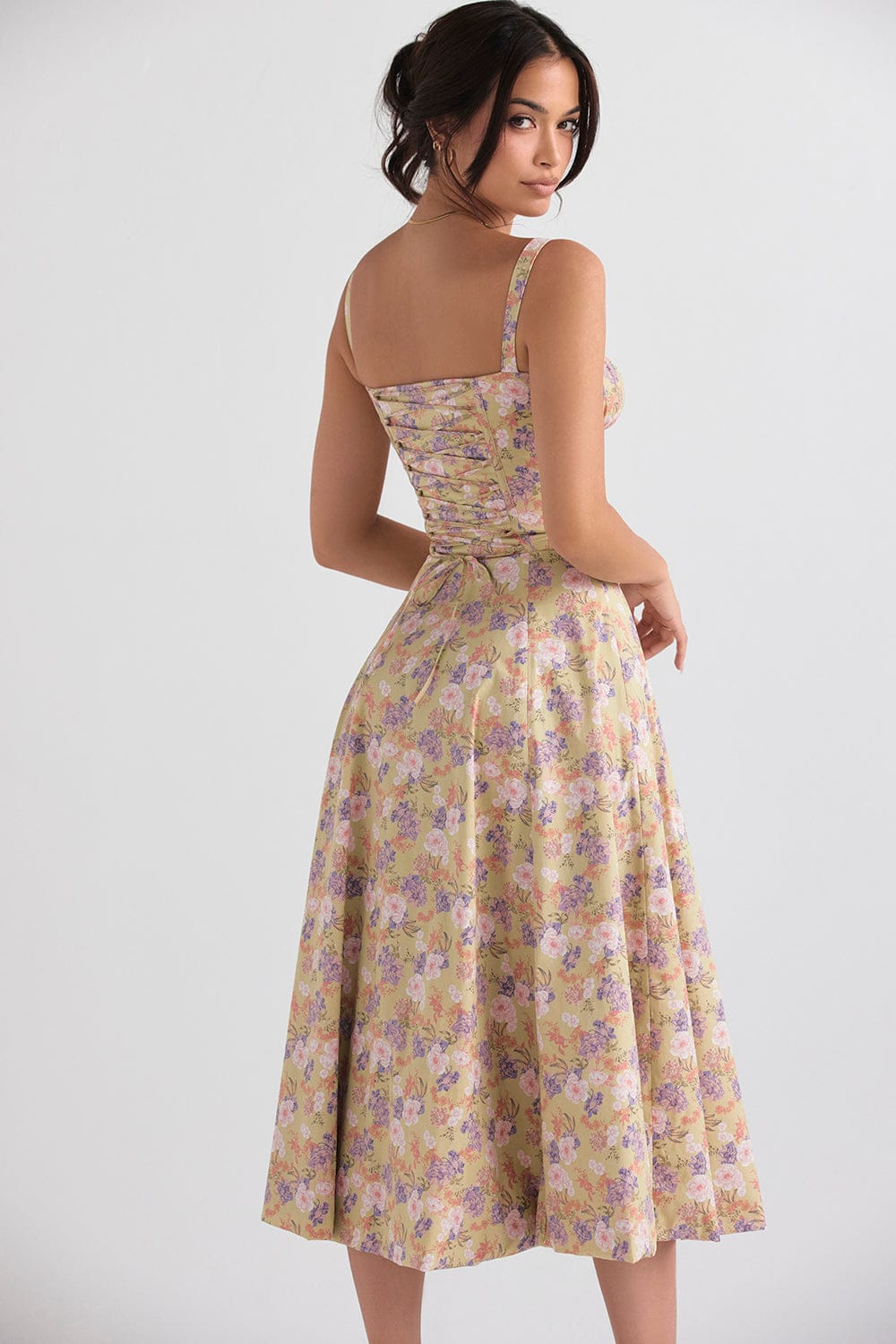 Bodycon jurk met bloemenprint en bustier