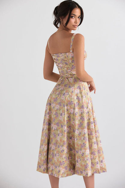 Bodycon jurk met bloemenprint en bustier