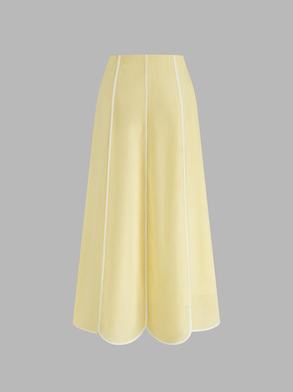 Dames rokset met haltertop gedragen in volledige look