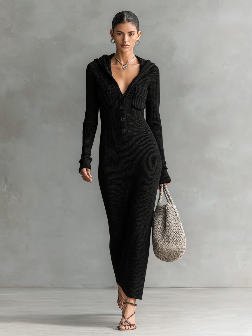 Damesjurk met capuchon voor een comfortabele dagelijkse outfit