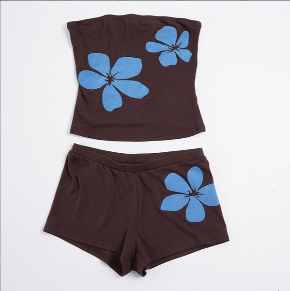 Dames Bandeau Bikiniset Met Bloemendetails