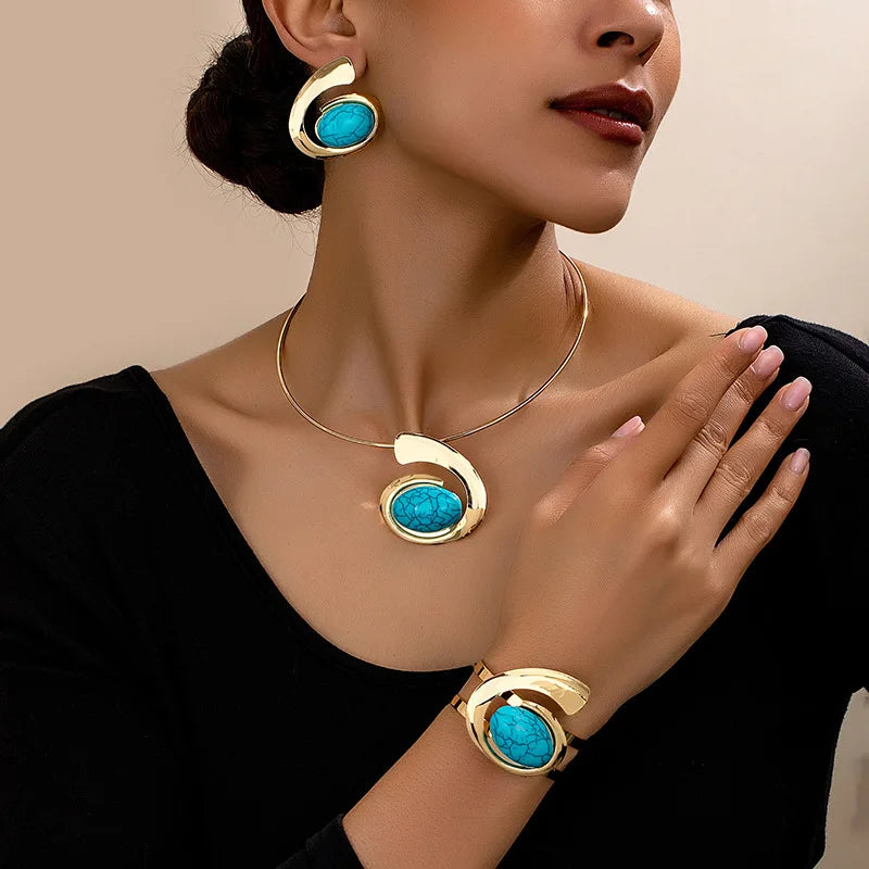 Dames Sieradenset Van Gepolijst Roestvrij Staal