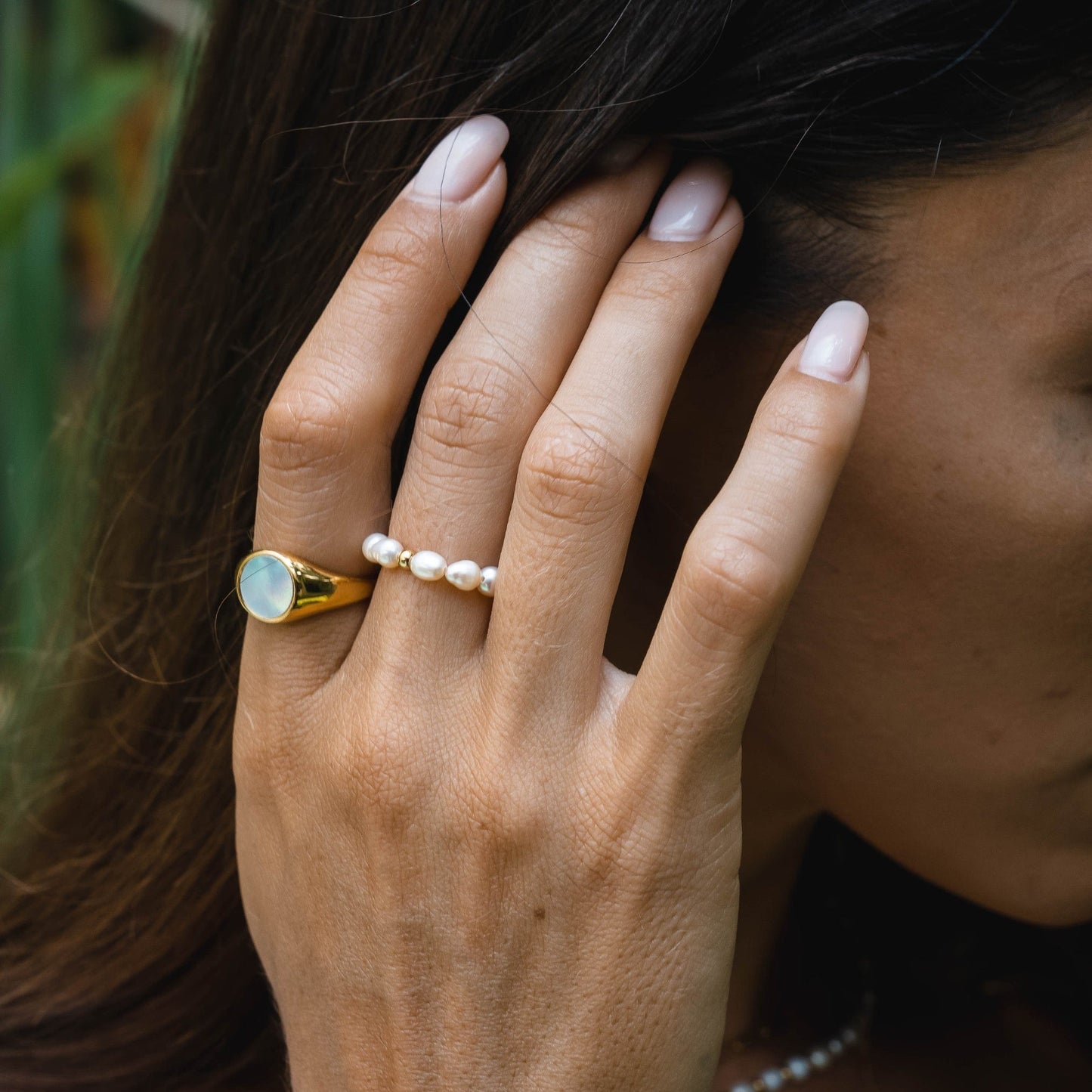 Zilveren Ring met Zoetwaterparel Dames Klassiek Ontwerp