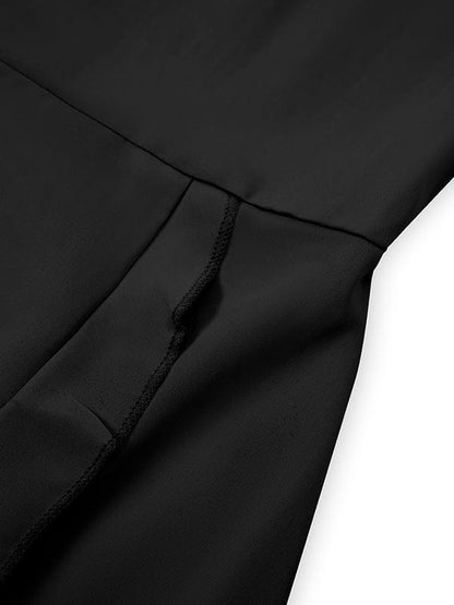 Mini-jurk met V-hals, opstaande volantmouwen en ceintuur in de taille