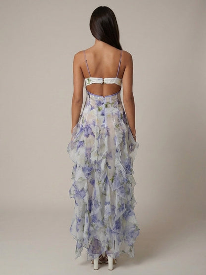 Boheemse maxi-jurk met bloemenprint
