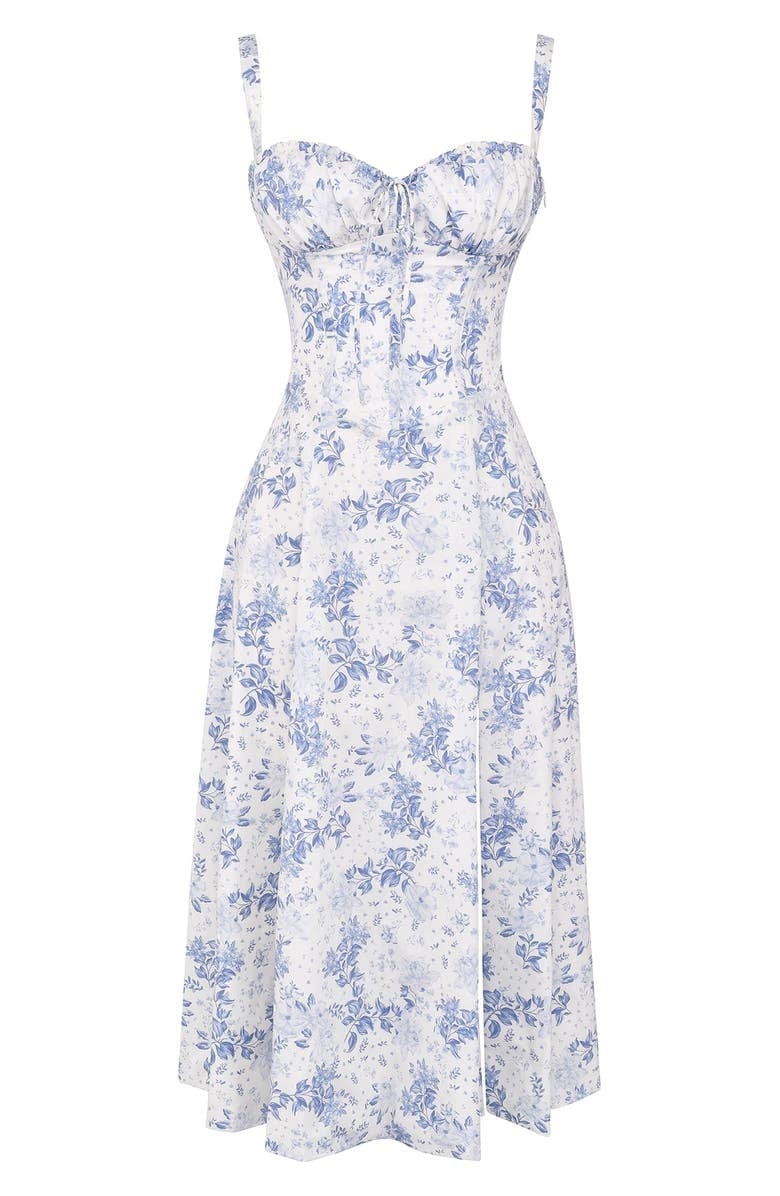 Bodycon jurk met bloemenprint en bustier
