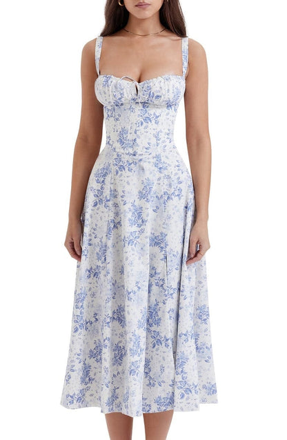 Bodycon jurk met bloemenprint en bustier