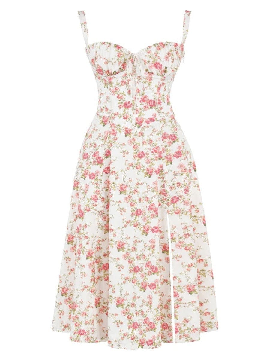 Bodycon jurk met bloemenprint en bustier