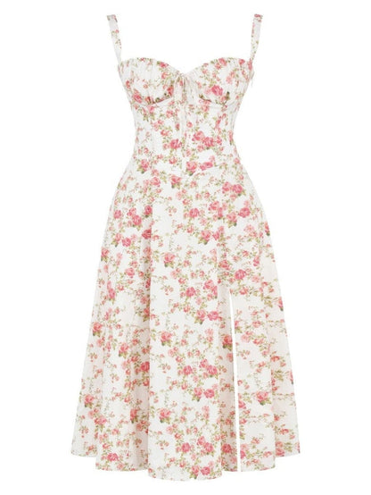 Bodycon jurk met bloemenprint en bustier