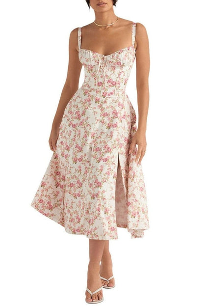 Bodycon jurk met bloemenprint en bustier