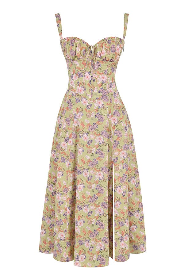 Bodycon jurk met bloemenprint en bustier