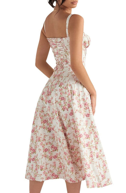 Bodycon jurk met bloemenprint en bustier