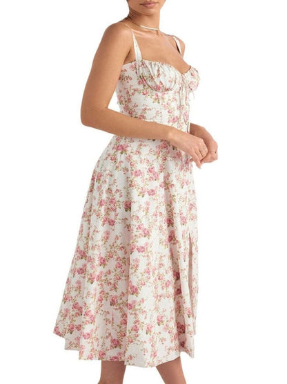 Bodycon jurk met bloemenprint en bustier