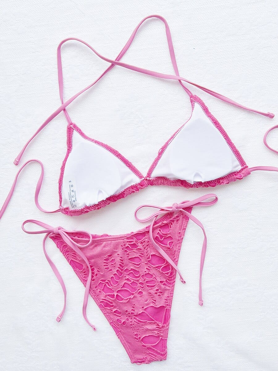 Braziliaans Boho Roze Bikini
