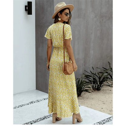 Chique Midi Jurk in Ibiza Stijl