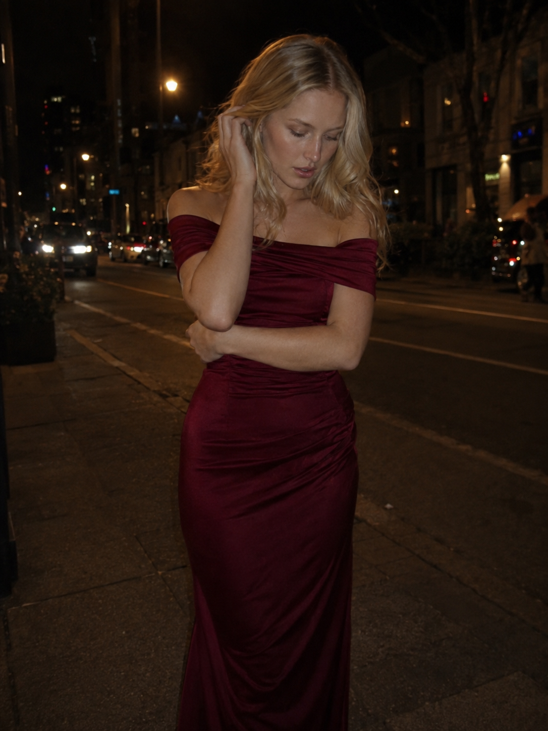 Dames bodycon maxijurk met elegante off shoulder halslijn